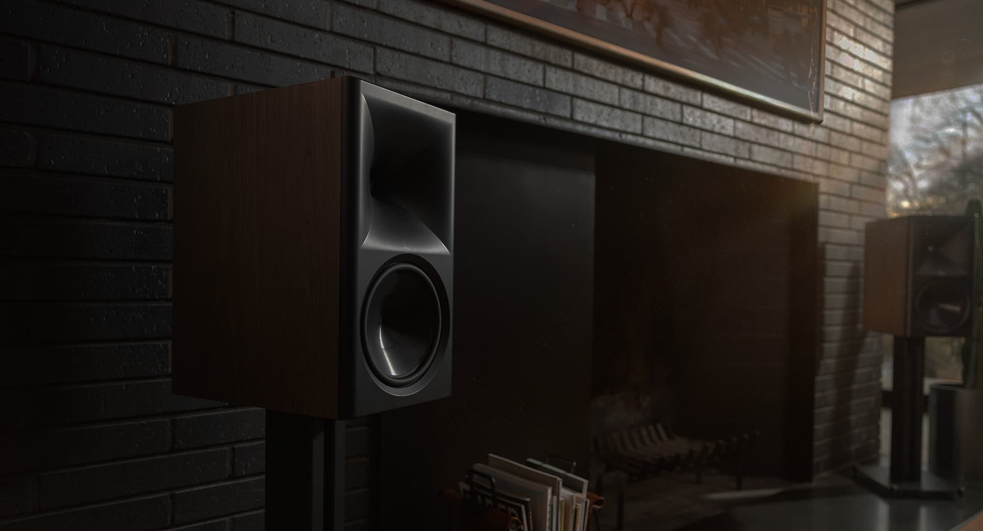 Klipsch speaker in living room
